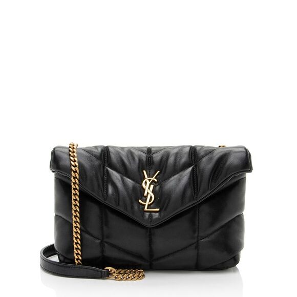 Saint Laurent Lambskin Monogram Puffer LouLou Toy Shoulder Bag - Picture 1 of 12